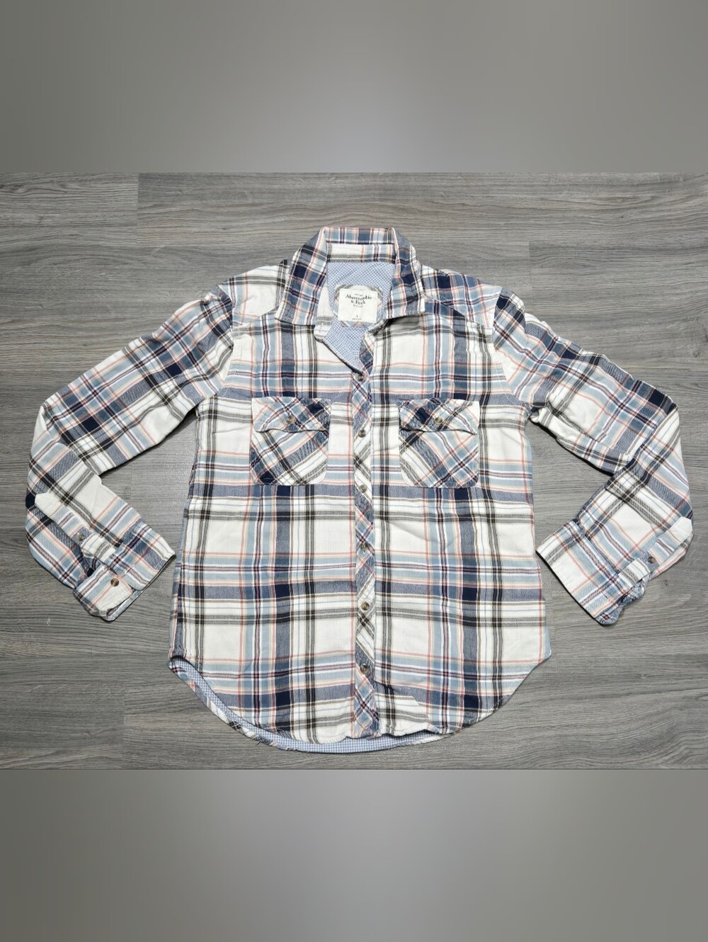 Abercrombie & Fitch Plaid Button-Down Shirt Lined Womens Sm